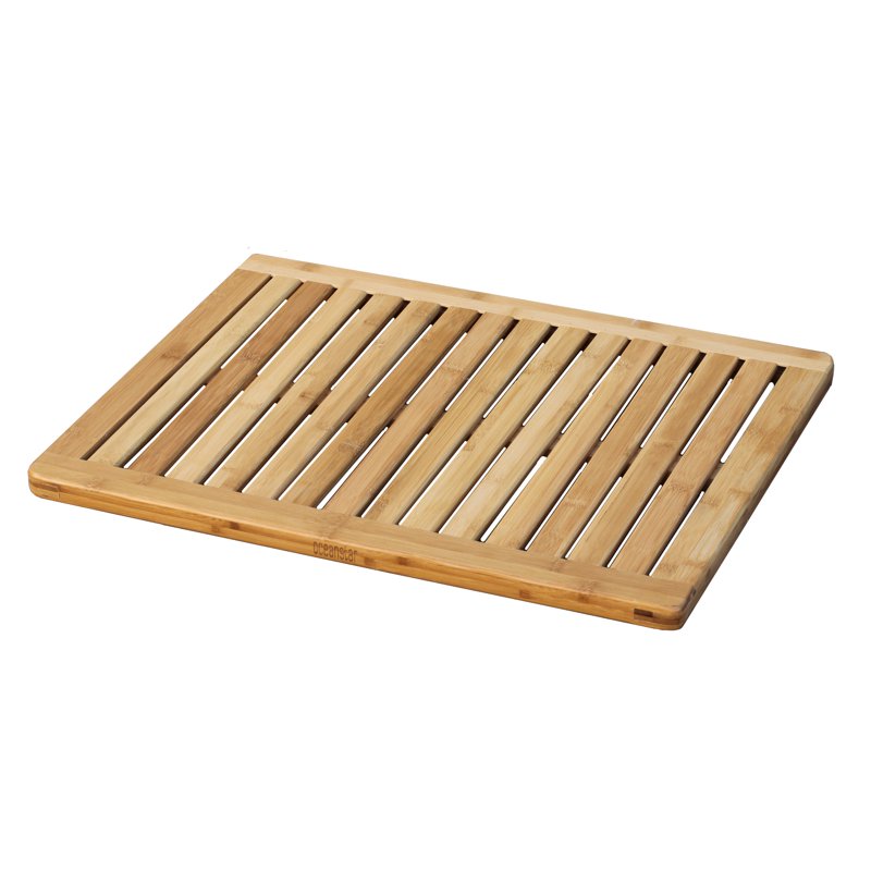 Oceanstar Bamboo Shower and Floor Mat 23.75 x 17.75 Inches Eco-Friendly