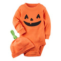Baby Romper Jumpsuit for Infants 6-9 Months Halloween Cotton One-Piece - Orange