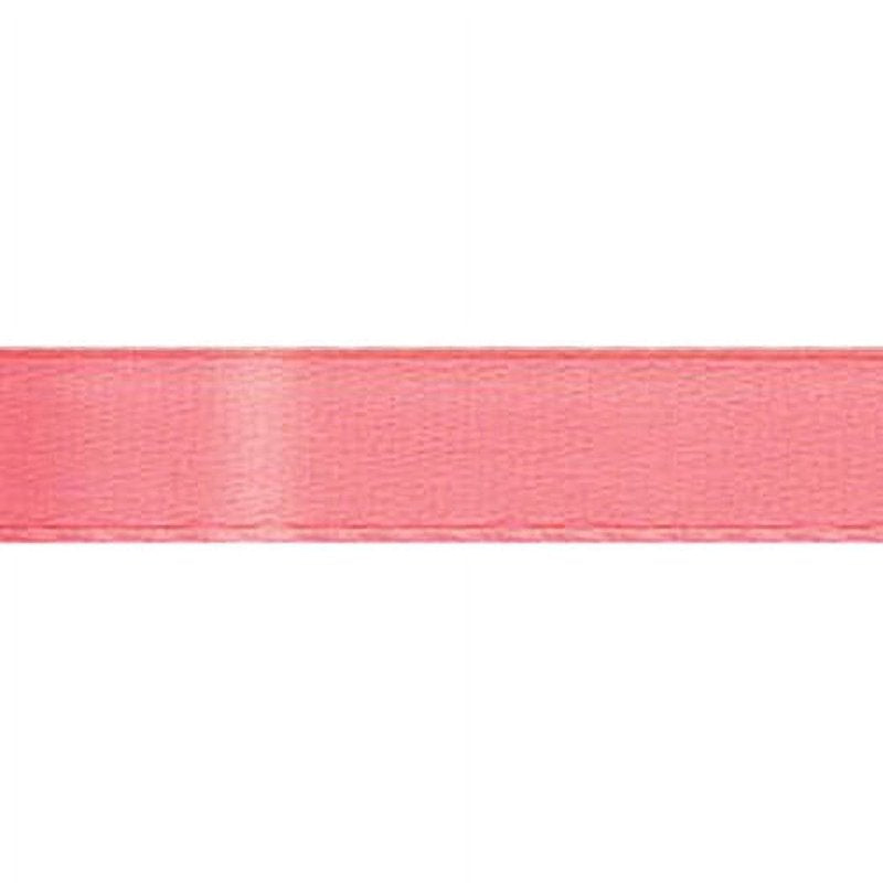 Offray Single Face Satin Ribbon Coral Rose 5/8" x 18' Craft Trim