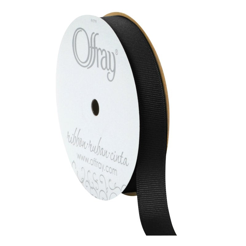 Black Grosgrain Ribbon 5/8 Inch, 18 Feet - Craft & Sewing Ribbon - Variation of 0.63 in, Single