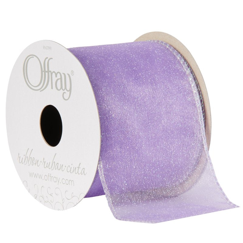 Lavender Purple Wired Edge Sheer Metallic Ribbon 2.5 Inch, 9 Feet – Perfect for Wedding & Craft Decor (Variation of THIS listing)