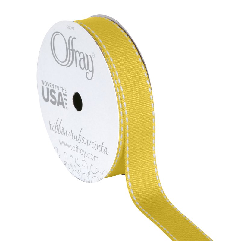 Yellow Grosgrain Ribbon for Crafts & Sewing - 5/8 Inch, 9 Feet (Single)