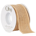 Natural Burlap Ribbon 2.5 Inch Woven Craft Ribbon for Wedding & Decor, 9 Feet