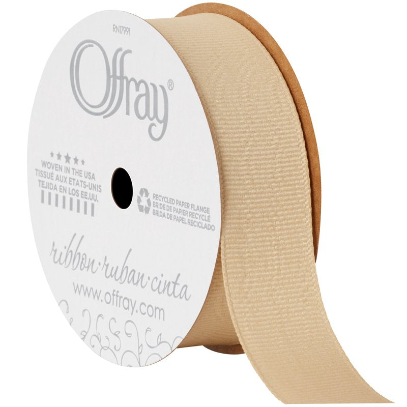 Natural Beige Grosgrain Ribbon 7/8 inch x 18 ft Craft & Gift Wrap
