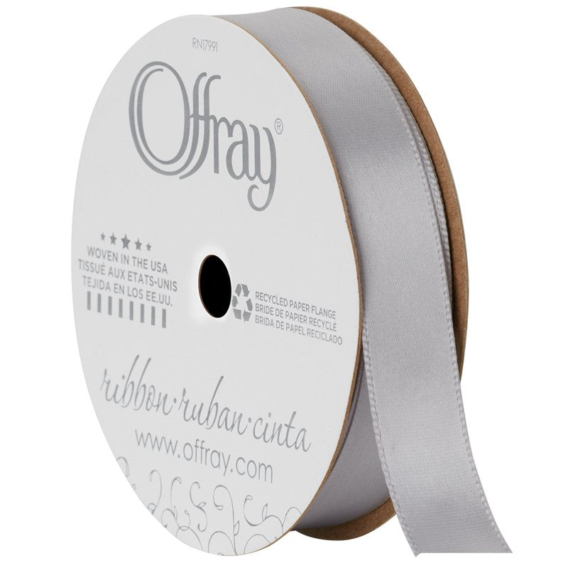 Opal Gray Satin Ribbon - 5/8 Inch Single Face Polyester, 18 Feet - Variation of THIS listing