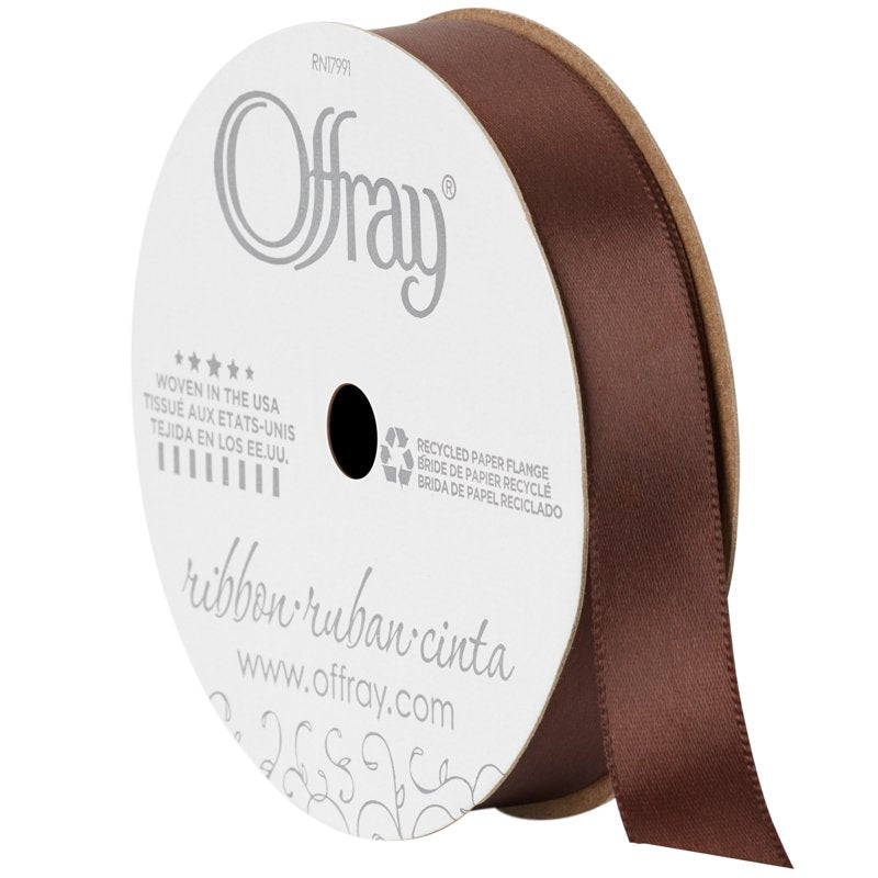 Brown Single Face Satin Ribbon - 5/8" x 18 Feet, Polyester Craft Trim - Variation of THIS listing