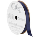Navy Blue Satin Ribbon - 3/8 Inch x 18 Feet, Single Face Polyester Craft Ribbon - Offray