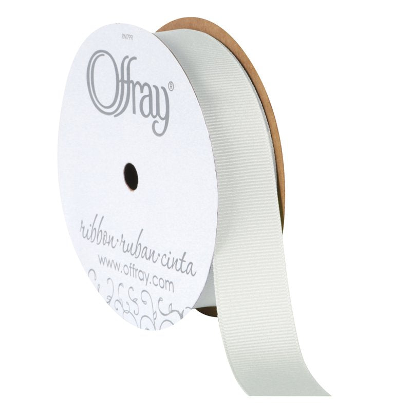 White Grosgrain Ribbon 7/8 Inch for Sewing Crafts Gifting - 18 Feet - Offray