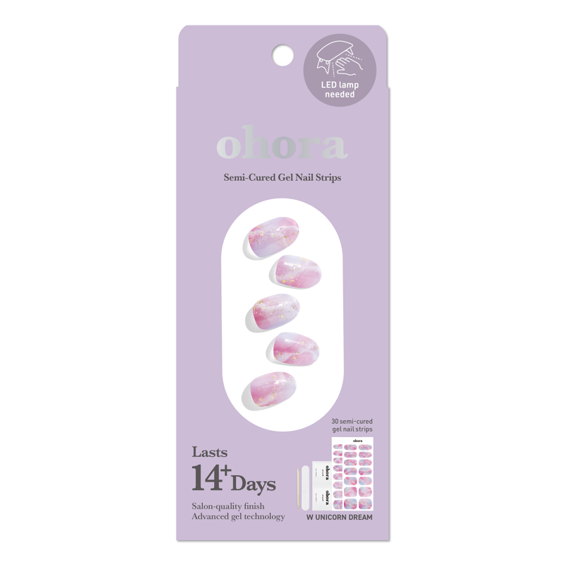 Semi-Cured Gel Nail Strips - Unicorn Dream Long-Lasting Manicure