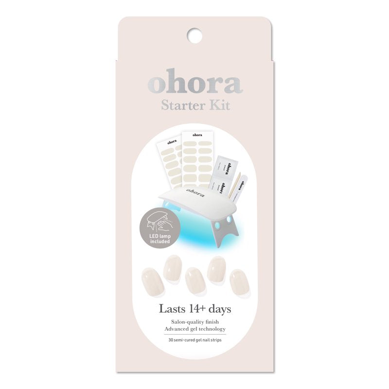 Semi-Cured Gel Nail Starter Kit with Mini LED Lamp - Cream Cotton