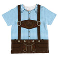 Toddler Oktoberfest Lederhosen Costume T-Shirt Blue 2T with Suspenders - All Over Print