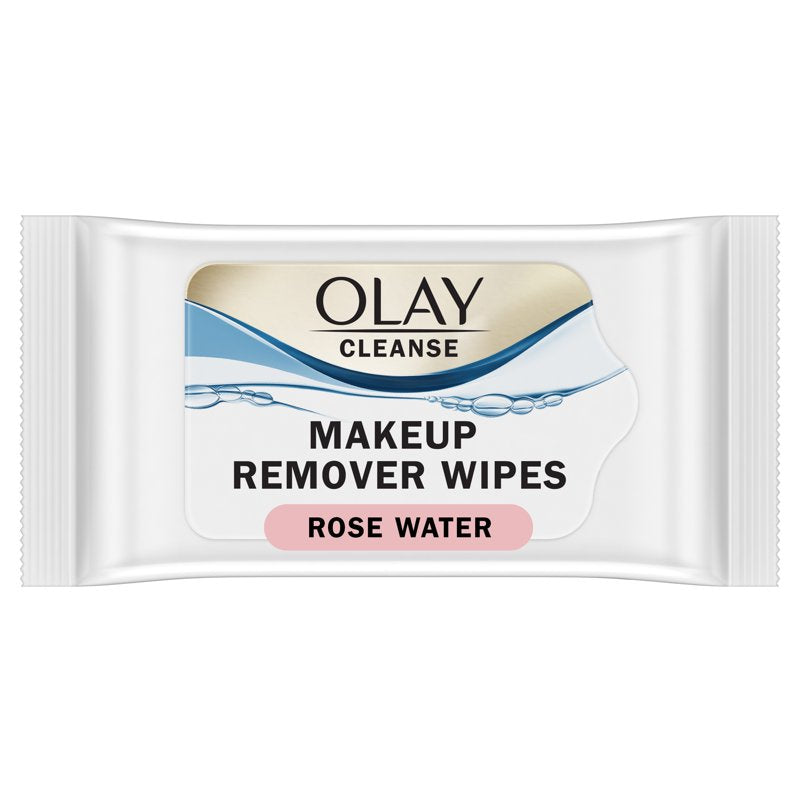 Rose Water Makeup Remover Wipes - Gentle Facial Cleansing Cloths, 25 Count