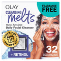 Retinol Facial Cleansing Melts - Water-Activated Face Wash Pads (32 Count)