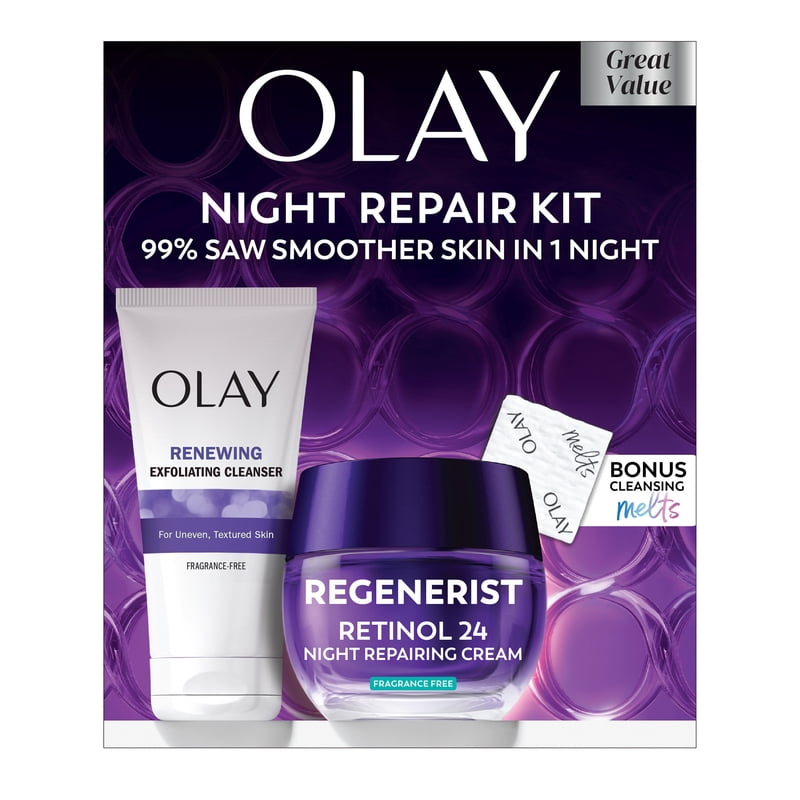 Retinol Night Moisturizer and Exfoliating Face Wash Skincare Duo Set