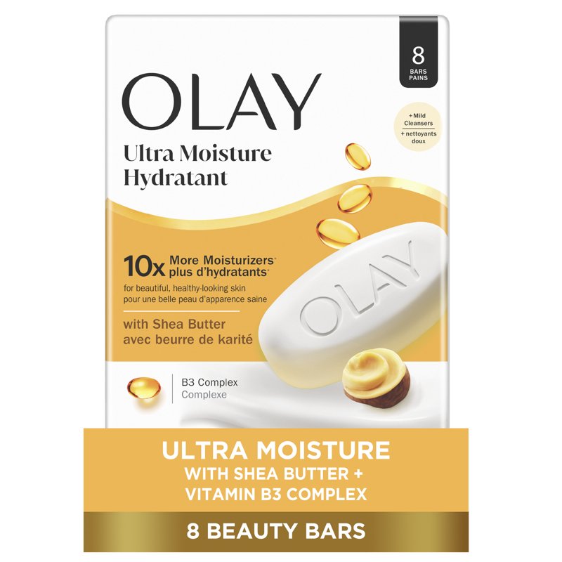 Ultra Moisture Shea Butter Beauty Bar with Vitamin B3 - 8 Pack, 3.17oz
