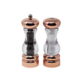 Copper Salt Shaker and Pepper Mill Set - Pre-Filled, 7 Inch