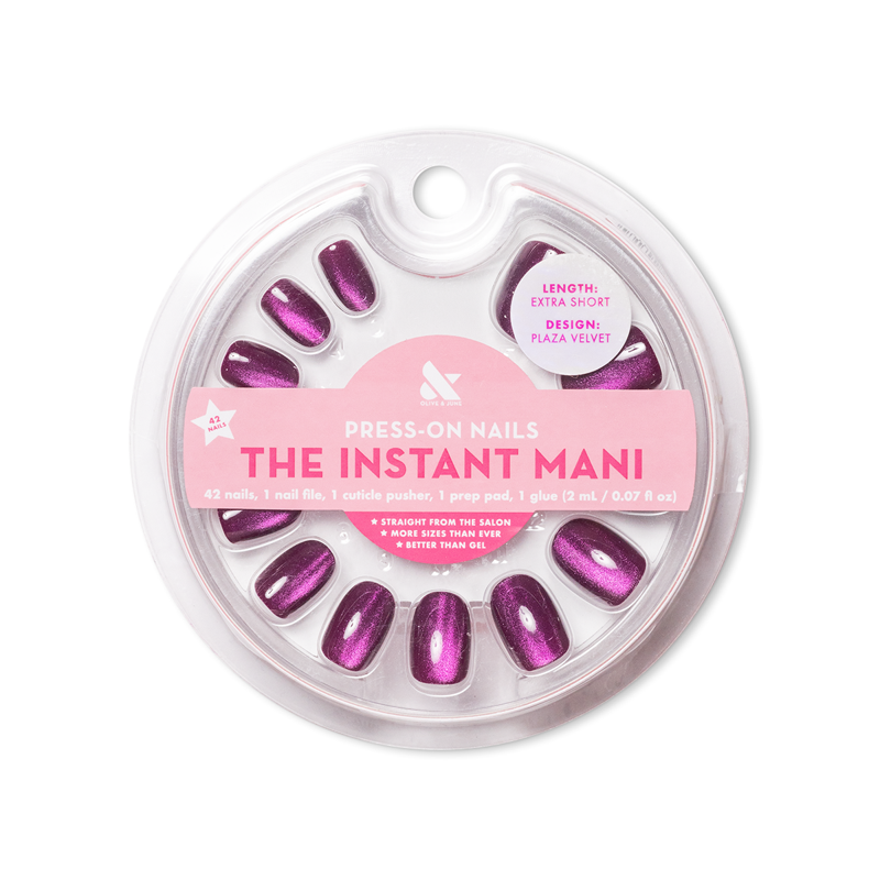 Extra Short Round Press-On Nails - Purple Velvet Plaza, 42 Pieces