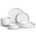 12-Piece Porcelain Dinnerware Set for 4 - White with Gold Rim