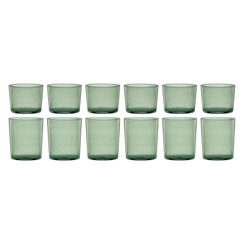 12-Piece Green Glass Stackables Drinkware Set - Entertain 365