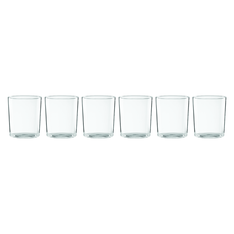 Stackable Clear Tall Glasses - 16 oz Set of 6