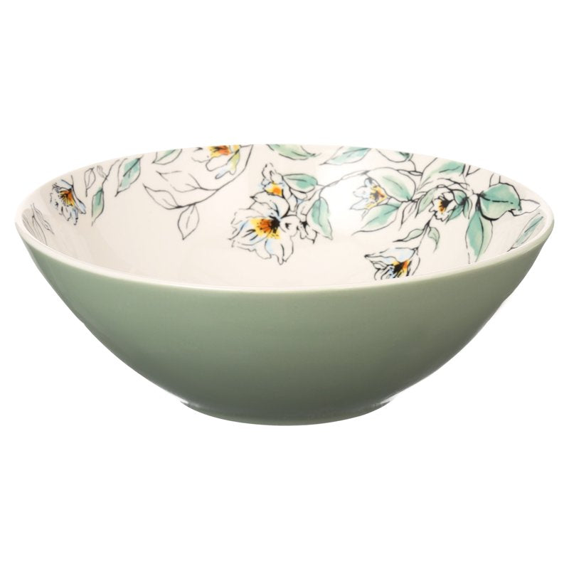 64 oz Porcelain Serving Bowl - Botanica Floral Motif