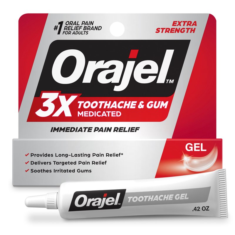 Medicated Toothache and Gum Pain Relief Gel, 20% Benzocaine, 0.42 oz