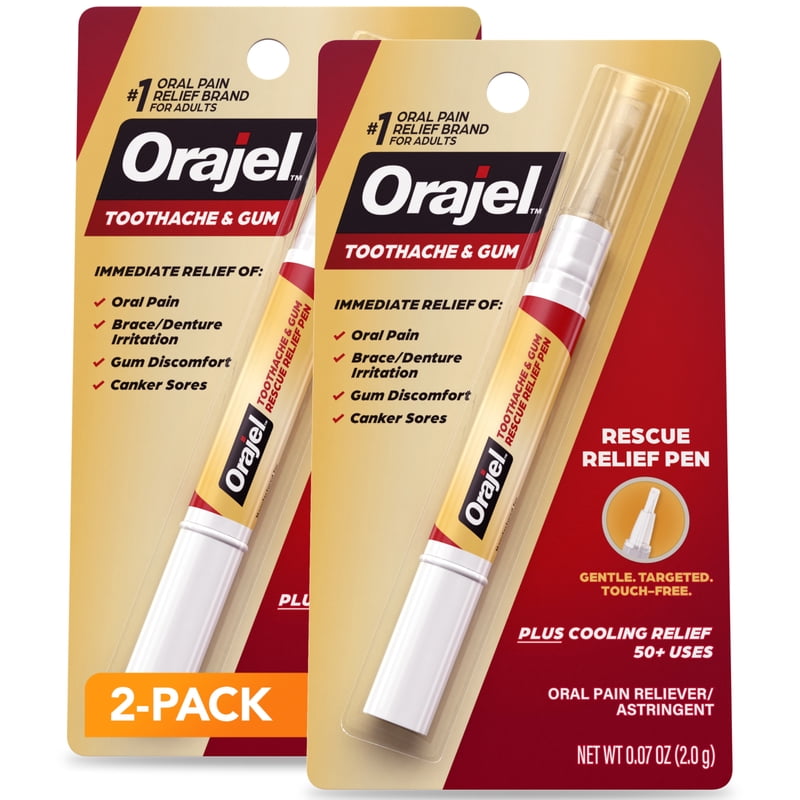Toothache Relief Pen with Menthol - Touch-Free Applicator, 2 Pack