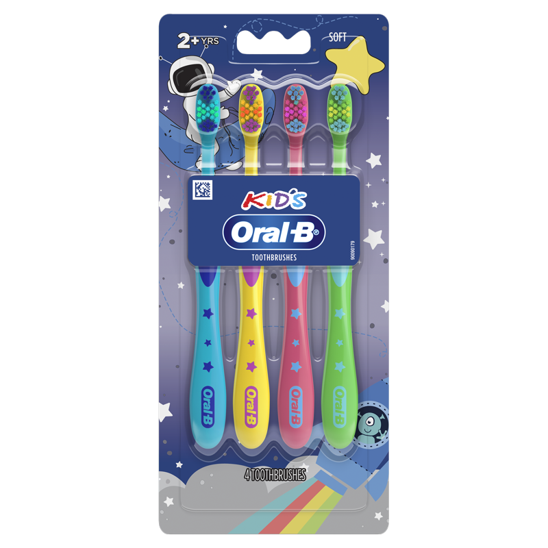 Kids Extra Soft Toothbrush Set - Space Design, 4 Pack, Ages 2+