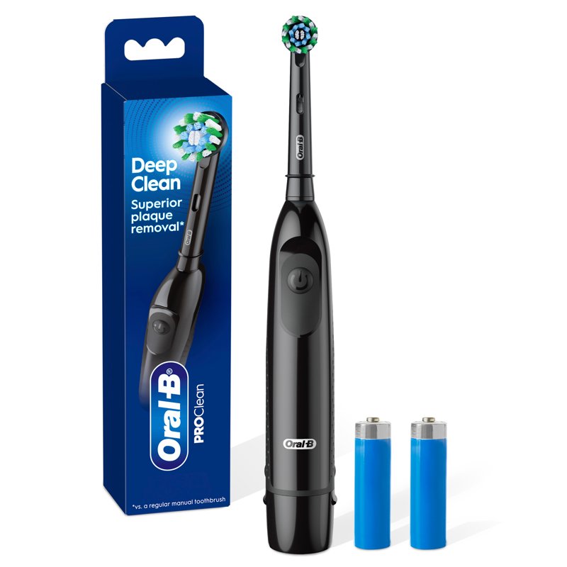 Battery Powered Electric Toothbrush with CrossAction Bristles