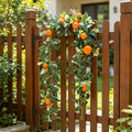 Artificial Orange Fruit Garland with White Flowers, 67.7 Inch Christmas Decor - G