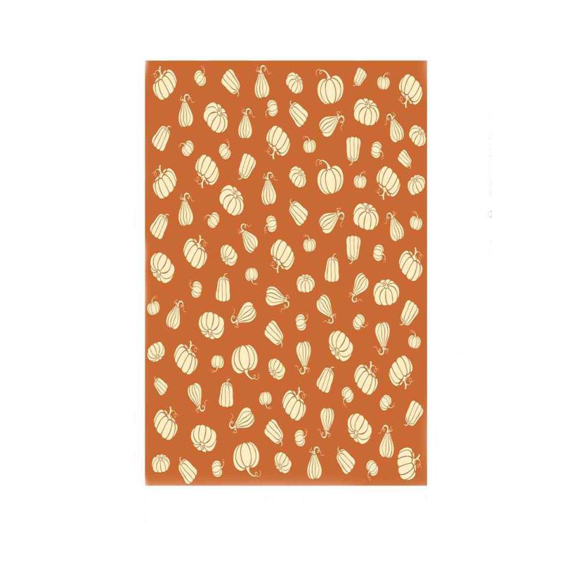 Orange Thanksgiving Pumpkin Leaf Pattern Flannel Throw Blanket - Soft Polyester Seasonal Decor Cover for Sofa Bed Couch Camping Travel 51x59In - Variation: Orange