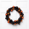 Halloween Wreath with Glittered Spiders and Ornaments - 18 Inch Indoor Outdoor Decor