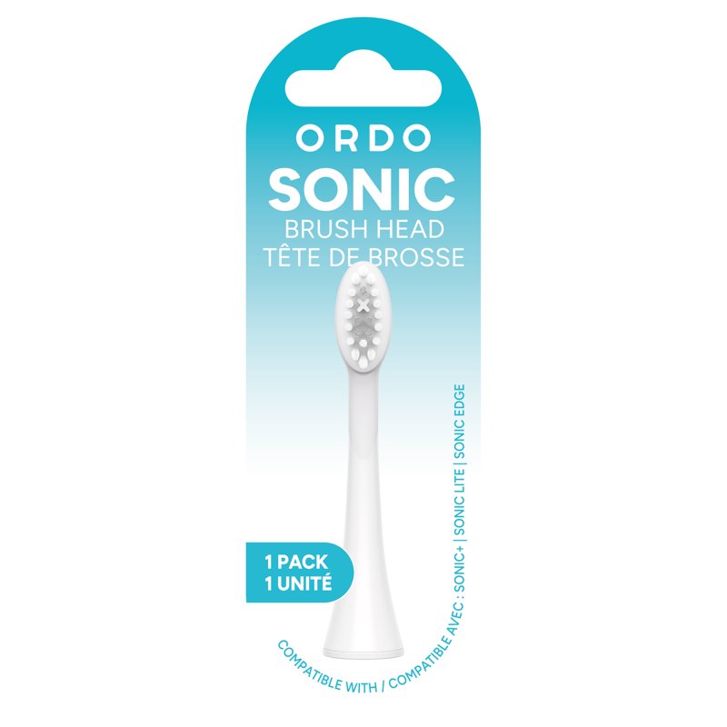 Sonic Toothbrush Replacement Head - White & Silver - 1 Pack