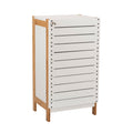 Floor Cabinet with 2 Shelves - White Bamboo Floor Storage - Variation of Floor Cabinet