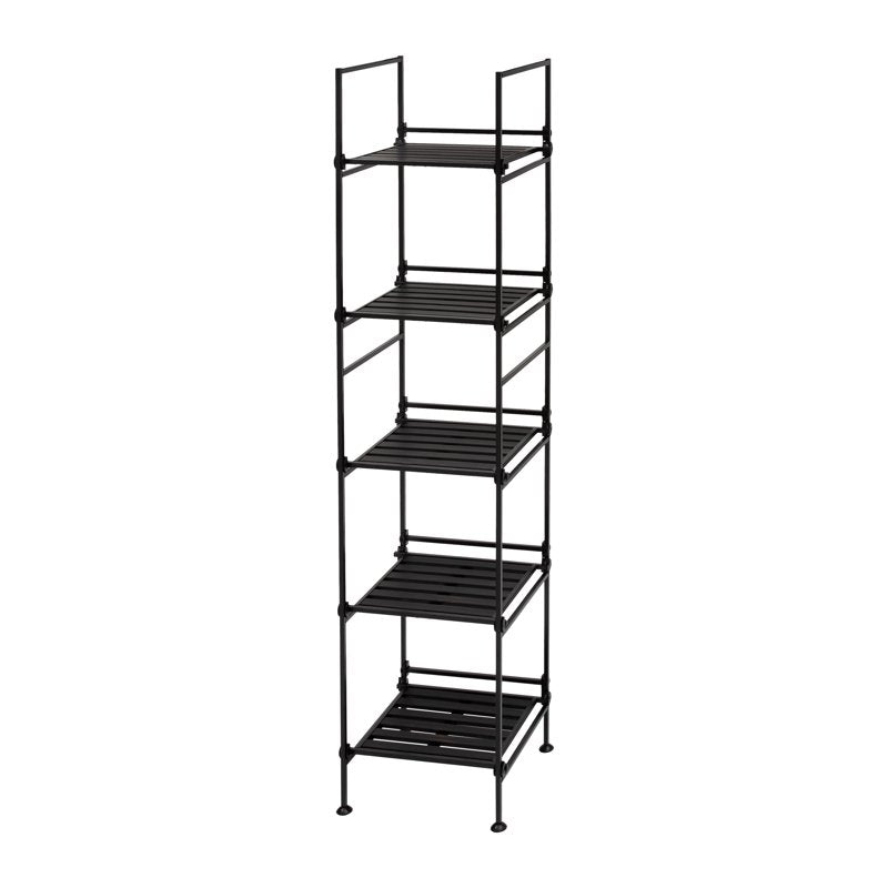 Freestanding 5-Tier Metal Storage Shelf - Square, Espresso Finish - Organize It All