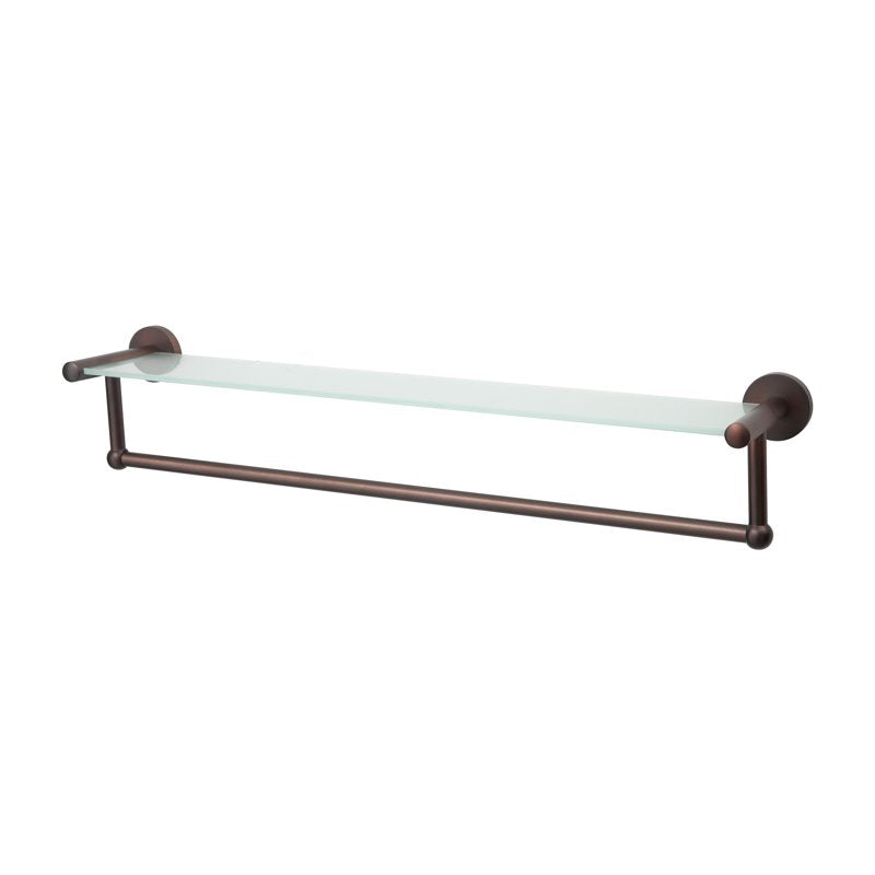 Glass Shelf and Towel Bar Set - Modern Bathroom Wall Mount Organizer