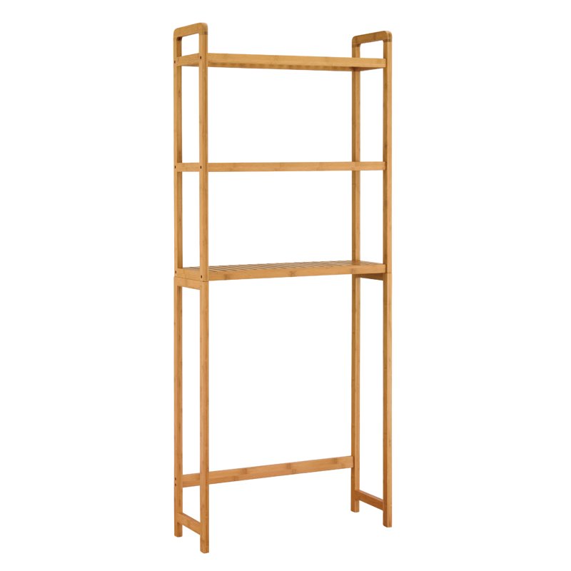 Over the Toilet Bamboo Storage Shelf with Towel Rack - Space Saver