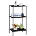 Modern Lightweight Wood End Table - Black 3-Tier Design