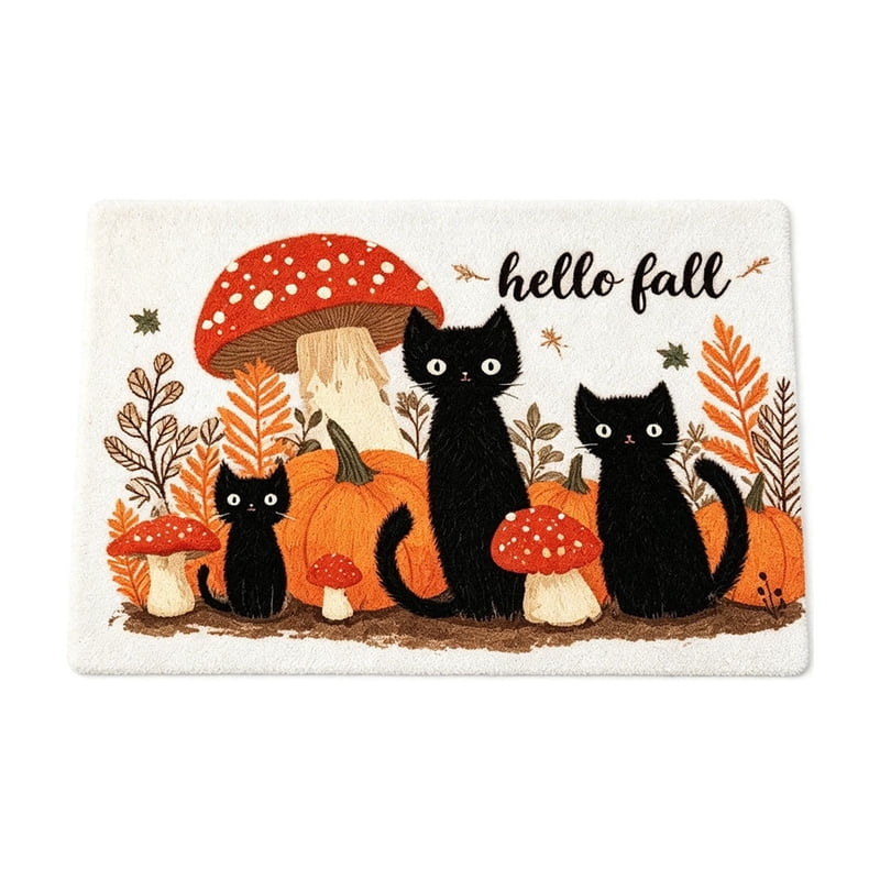 Halloween Doormat W - 15.8x23.6 Inch Non-Slip Absorbent Front Door Mat