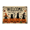 Halloween Doormat with Pumpkins & Ghosts - Non-Slip Absorbent Floor Mat, 15.8x23.6 Inch, Easy to Clean, T Variation