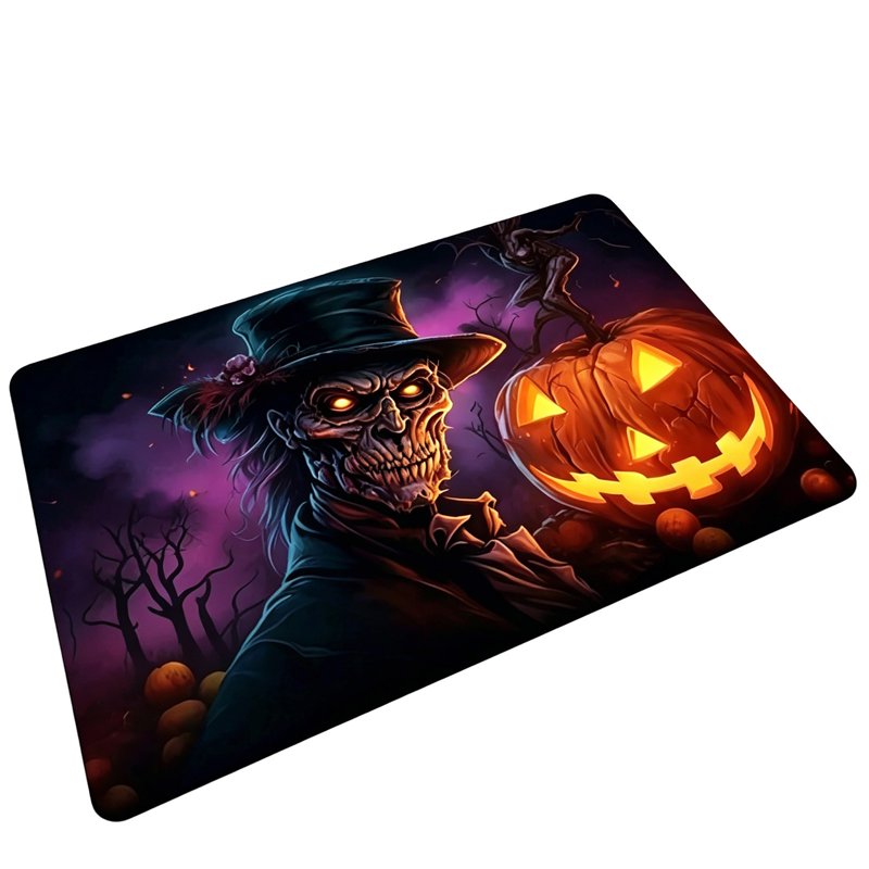 Halloween Doormat Skeleton Glow-In-The-Dark Non-Slip Absorbent Front Door Mat - Variation B