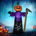 Purple Inflatable Halloween Pumpkin Grim Reaper Outdoor LED Yard Display