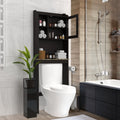 Over The Toilet Bathroom Storage Cabinet Freestanding Wood Organizer Espresso