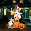 7.8' Outdoor Halloween Inflatable Decoration with 9 LED Lights, Spooky Tree & Tombstone