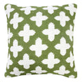 Harlow Hill Handwoven Swiss Cross Reversible Throw Pillow Cover 20x20 - Green & White