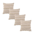 Organic Cotton Square Pillow Set - Feather Filled, 4 Pieces, Down-Alternative Beige Variation