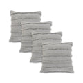 Harlow Hill Micro Chip Striped Cotton Throw Pillow Set - 20x20 Inch with Gray Polyester Insert