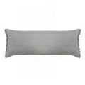 Ox Bay Nellie 14x36 Inch Gray Solid Cotton Throw Pillow with Fringe - Decorative Lumbar Accent