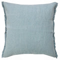 20x20 Blue Fringed Cotton Decorative Throw Pillow - Nellie Style