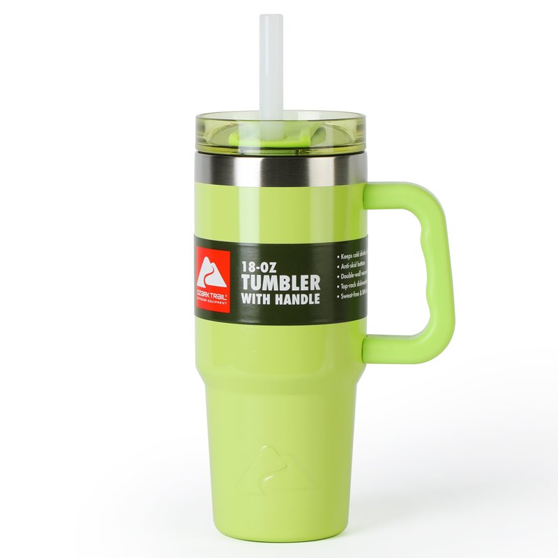 Insulated Stainless Steel Tumbler with Handle - 18 oz Sonic Lime Green